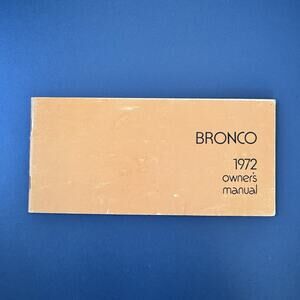 1972 Ford Truck Bronco Owner's Manual